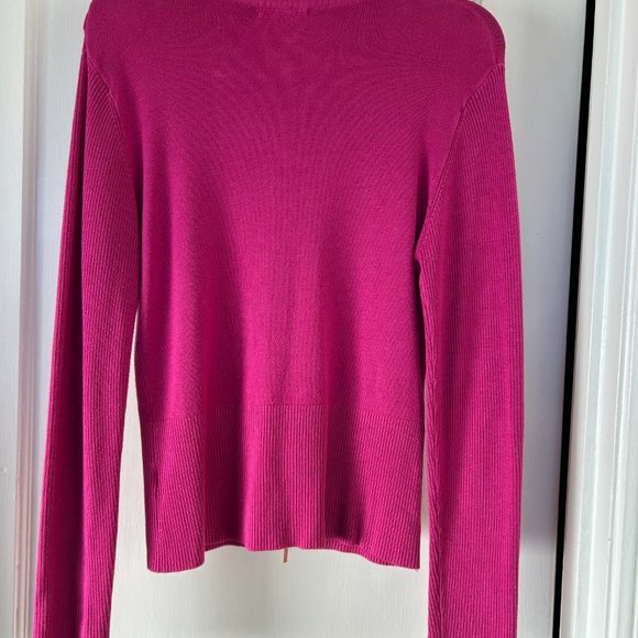 Women's Fusia fully zipped sweater, made in Italy, size M, pre-worn - Picture 4 of 4